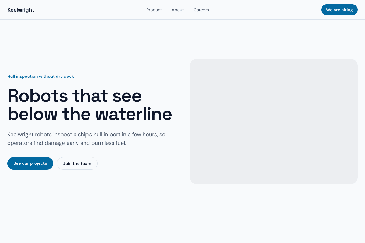 The home page of the Keelwright Robotics template